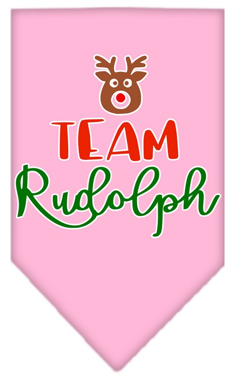 Team Rudolph Screen Print Bandana Light Pink Large